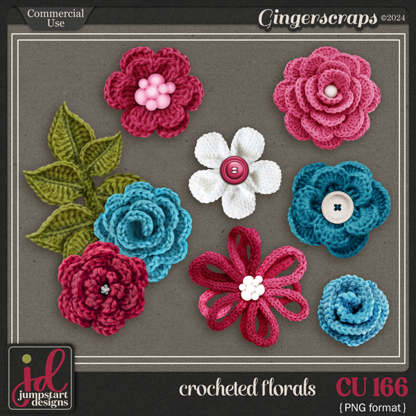 CU & PU 166 ~ Crocheted Florals
