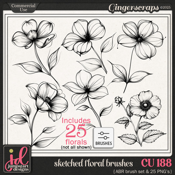 CU & PU 188 ~ Sketched Florals