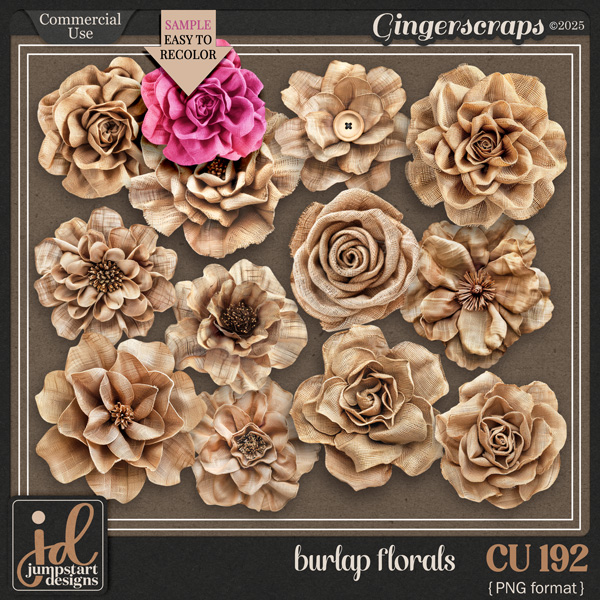 CU & PU 192 ~ Burlap Florals