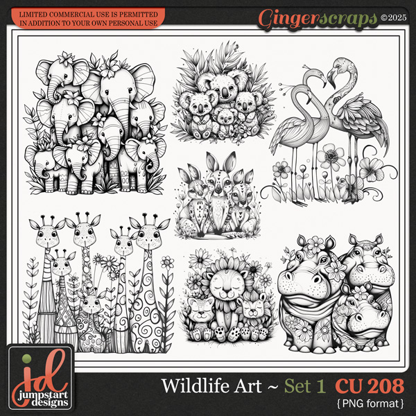 CU & PU 208 ~ Wildlife Art ~ SET 1