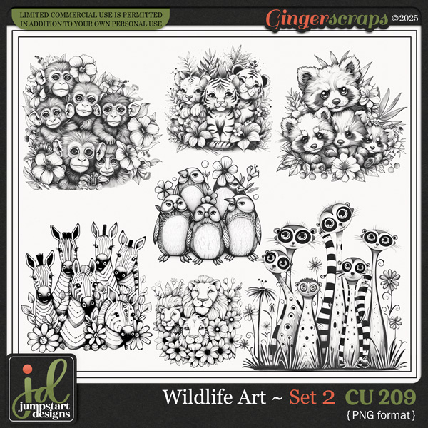 CU & PU 209 ~ Wildlife Art ~ SET 2