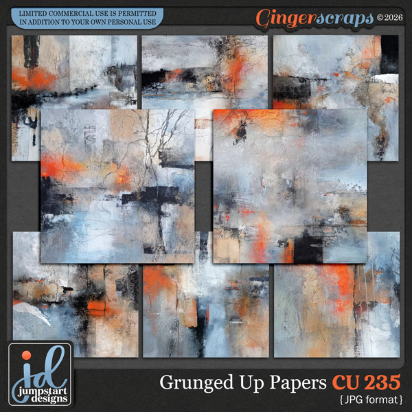 CU & PU 235 ~ Grunged Up Papers