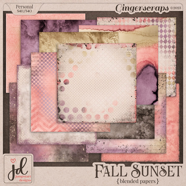 Fall Sunset {Blended Papers}