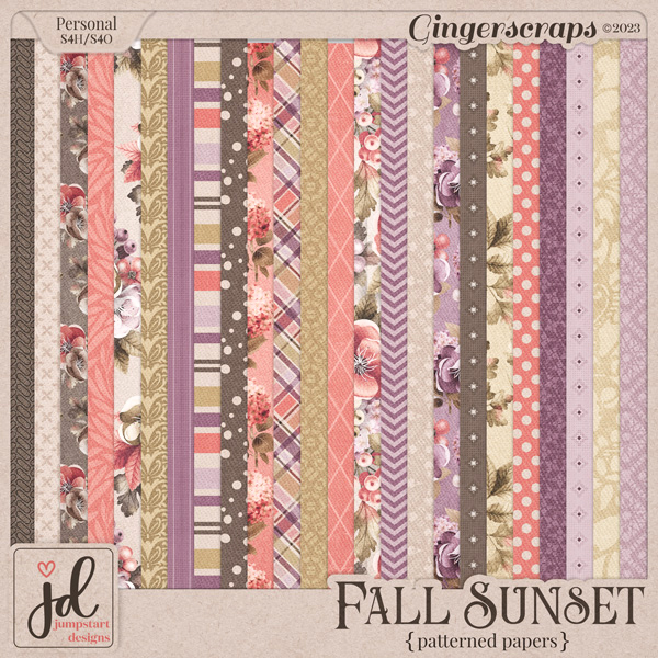 Fall Sunset {Patterned Papers}