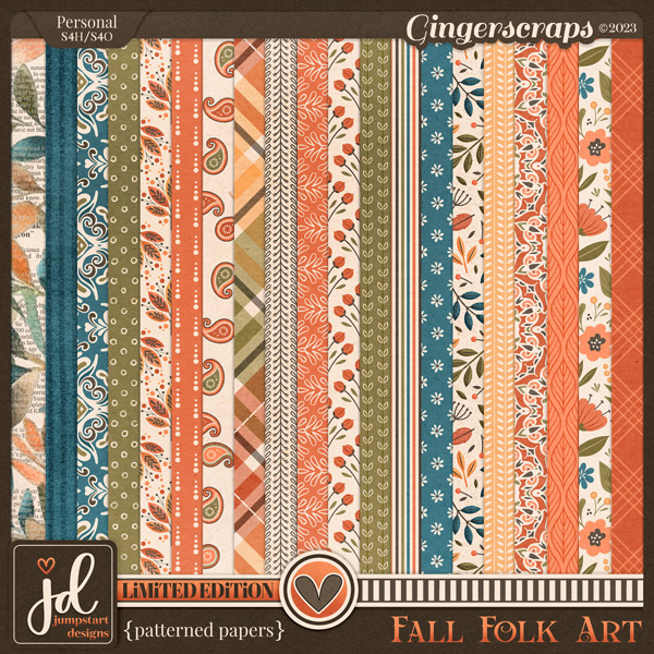 Fall Folk Art {Patterned Papers} LIMITED EDITION