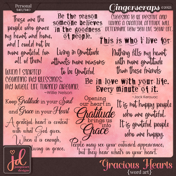 Gracious Hearts {Word Art}