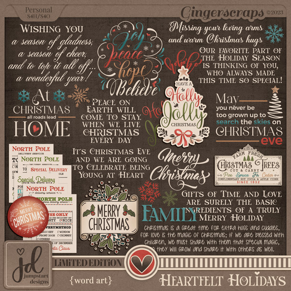 Heartfelt Holidays {Word Art} LIMITED EDITION