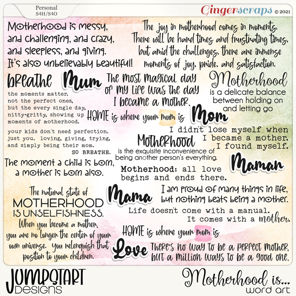 Motherhood Is... {Word Art}