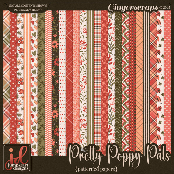 Pretty Poppy Pals {Patterned Papers}
