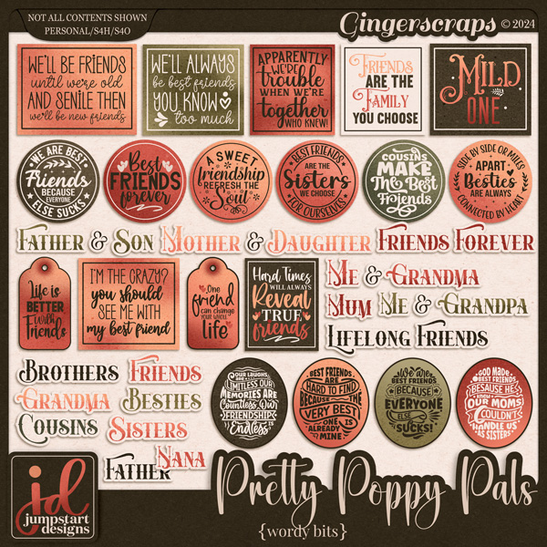 Pretty Poppy Pals {Wordy Bits}