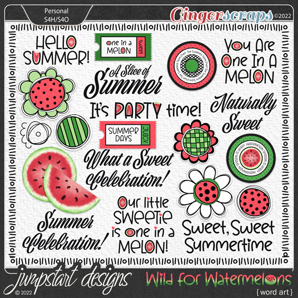 Wild for Watermelons {Word Art}