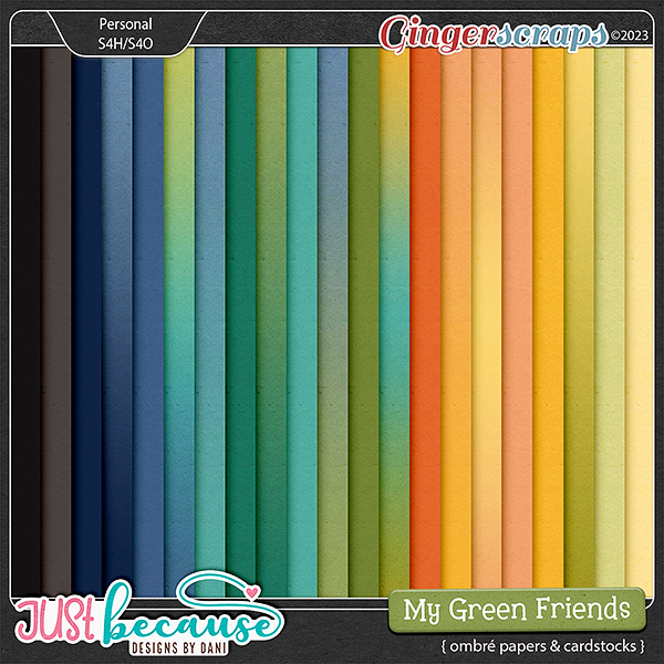 My Green Friends Ombré Papers & Cardstocks by JB Studio