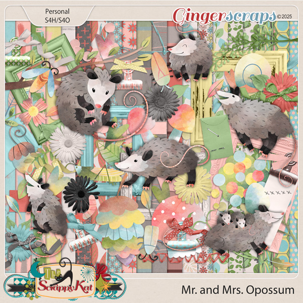 Mr. and Mrs. Opossum by The Scrappy Kat