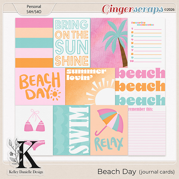 Beach Day Journal Cards Kit by Kelley Danielle Design