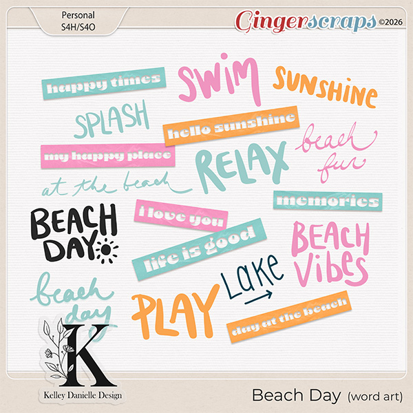Beach Day Word Art Kit by Kelley Danielle Design