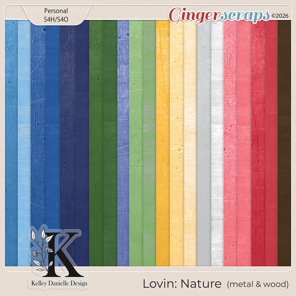 Lovin: Nature Metals and Woods Papers by Kelley Danielle Designs