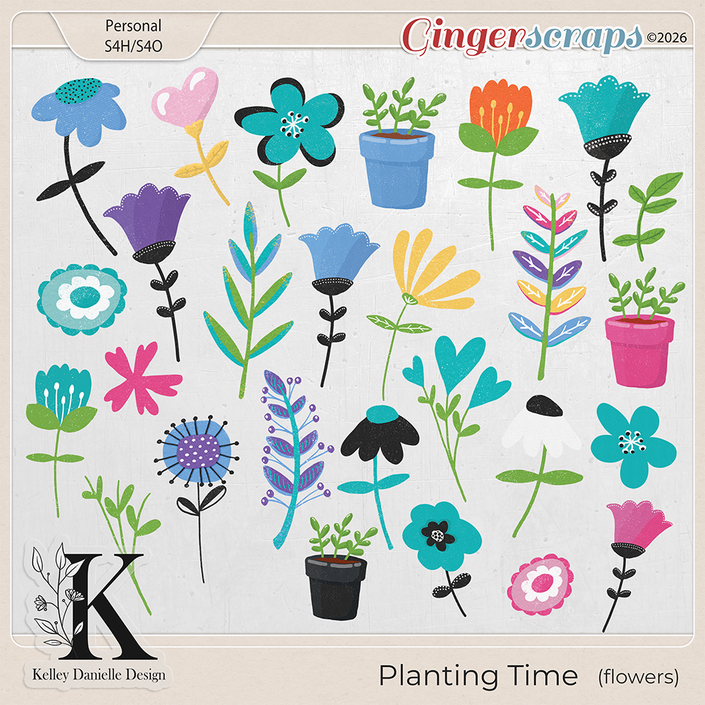 Planting Time Flowers by Kelley Danielle Design