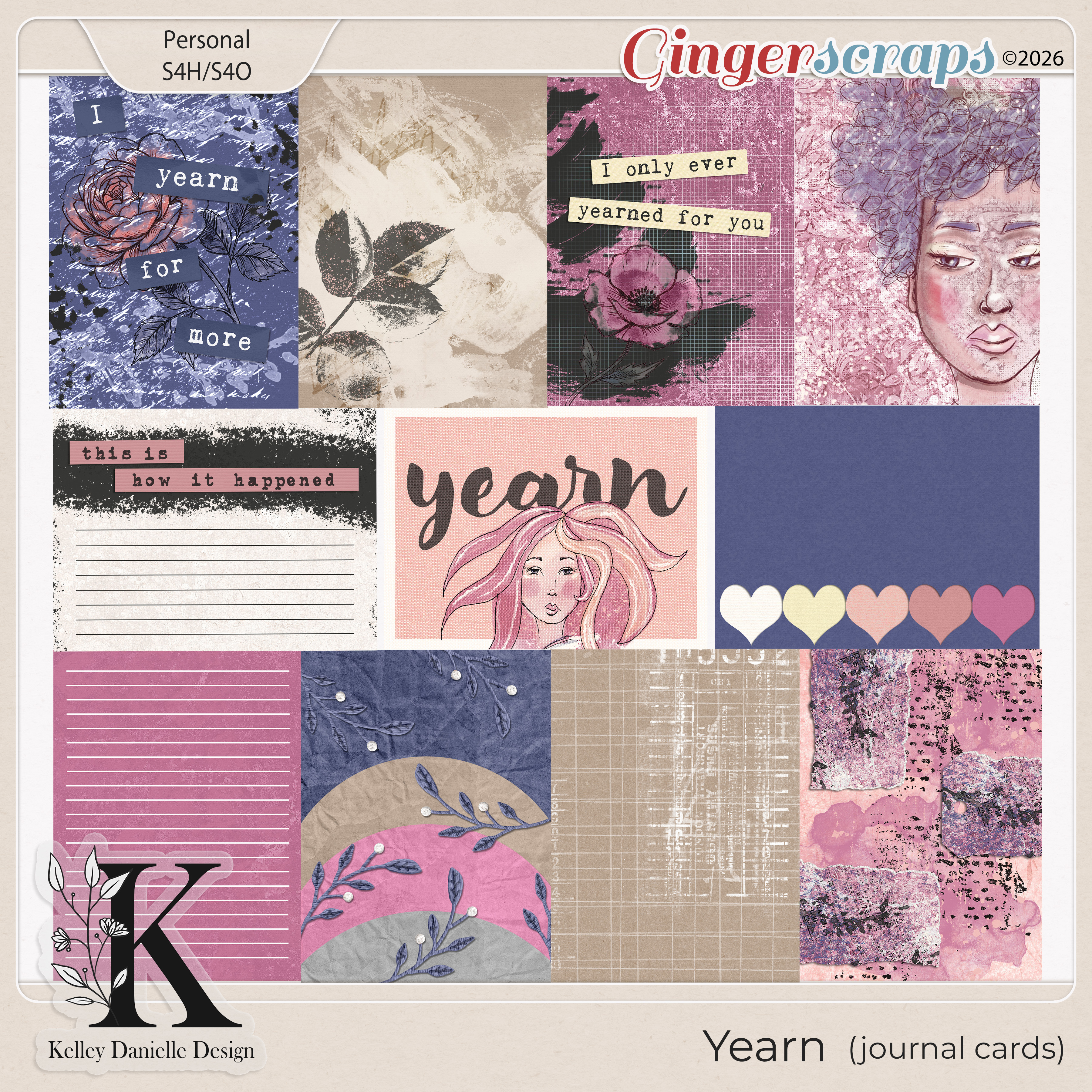 Yearn Journal Cards Kit by Kelley Danielle Design