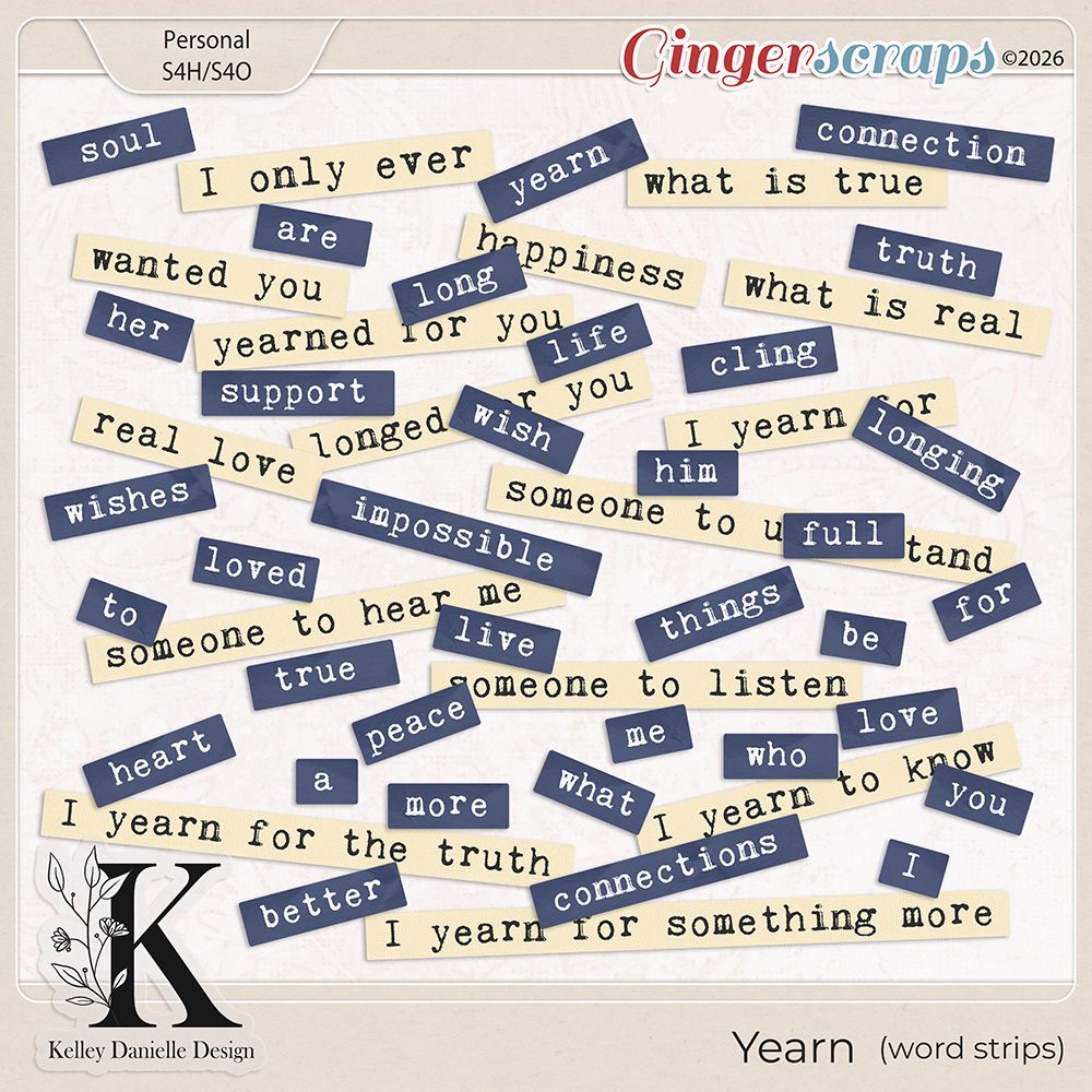 Yearn Word Strips by Kelley Danielle Design