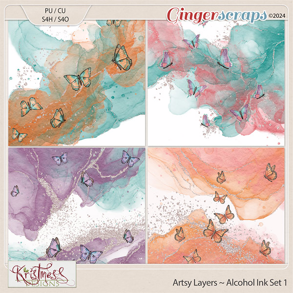 CU Artsy Layers ~ Alcohol Ink Set1