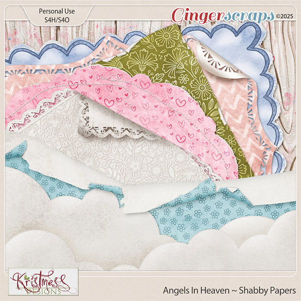 Angels In Heaven Shabby Papers