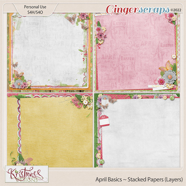 April Basics Stacked Papers (Layers)