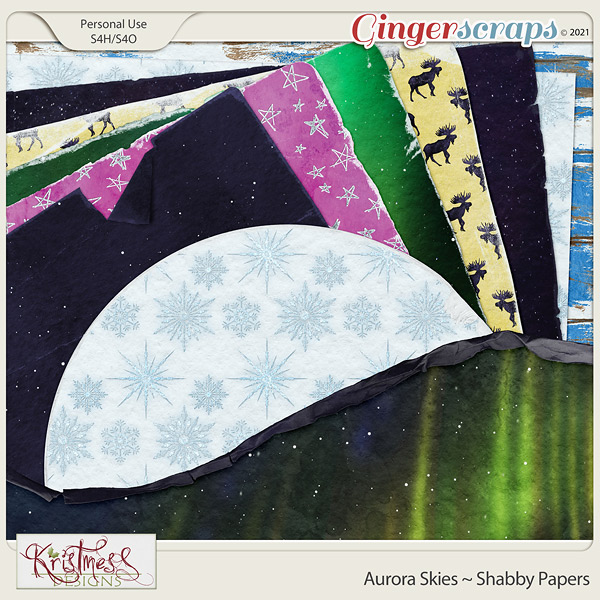 Aurora Skies Shabby Papers
