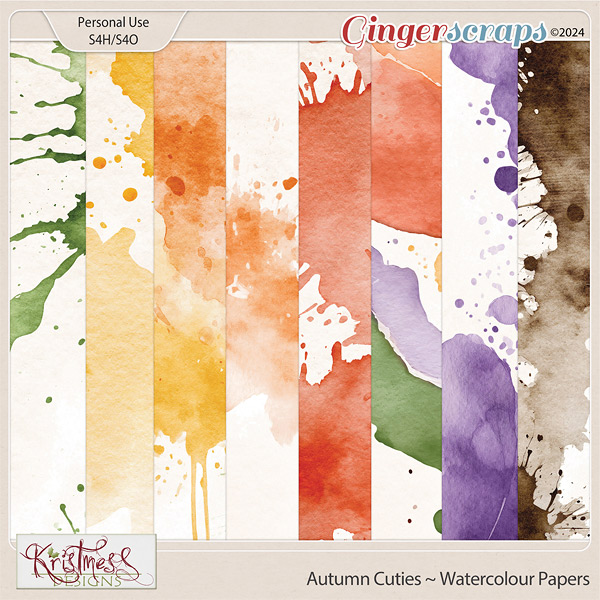 Autumn Cuties Watercolour Papers