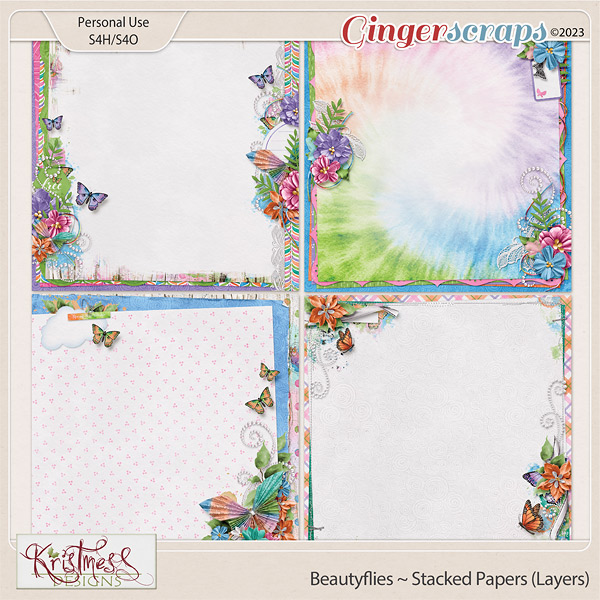 Beautyflies Stacked Papers (Layers)