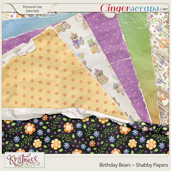 Birthday Bears Shabby Papers