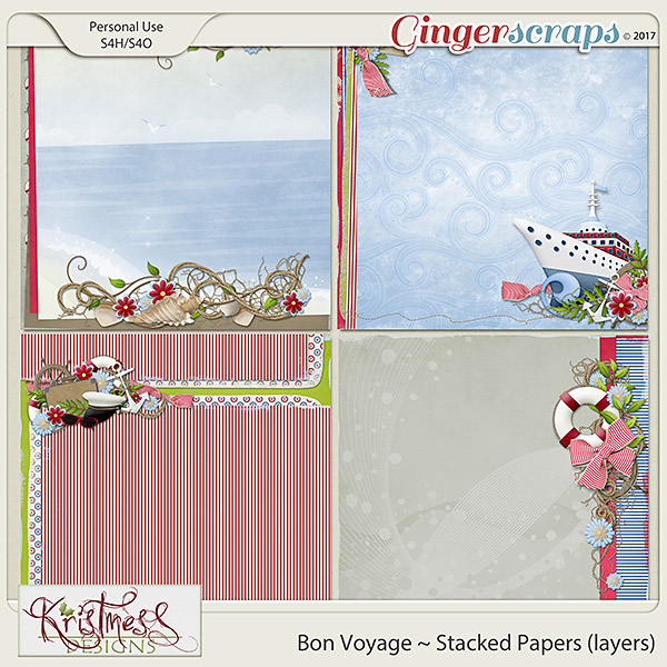 Bon Voyage Stacked Papers (layers)