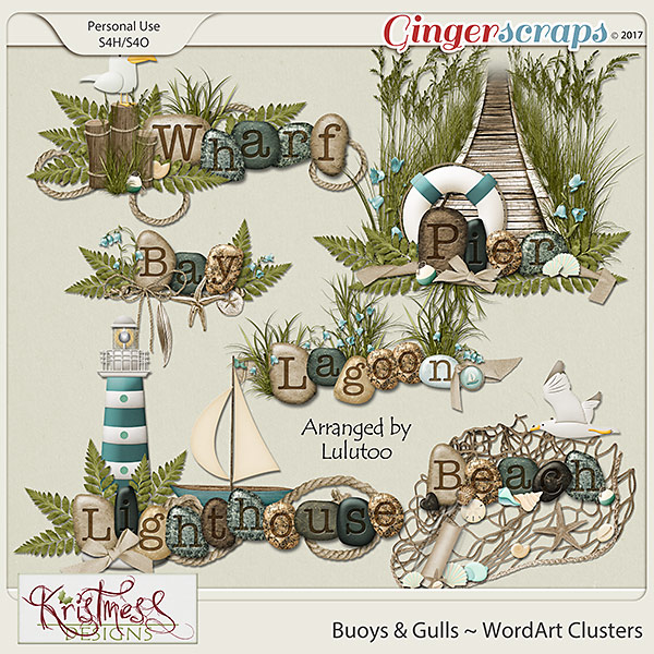 Buoys & Gulls WordArt Clusters