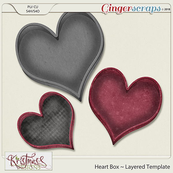 CU Heart Box Layered Template