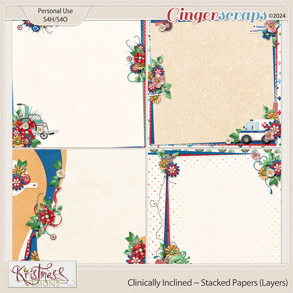Clinically Inclined Stacked Papers (Layers)
