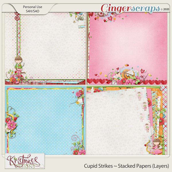 Cupid Strikes Stacked Papers (Layers)