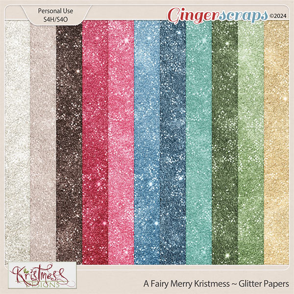 A Fairy Merry Kristmess Glitter Papers