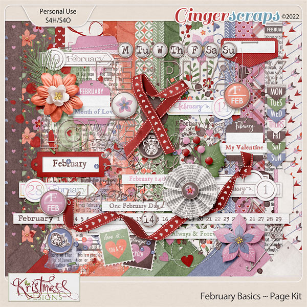 February Basics Page Kit