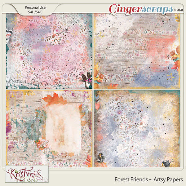 Forest Friends Artsy Papers 