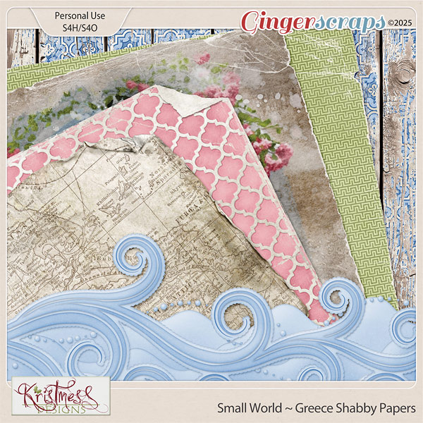 Small World ~ Greece Shabby Papers