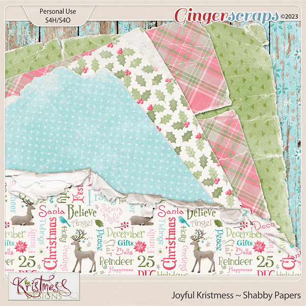Joyful Kristmess Shabby Papers