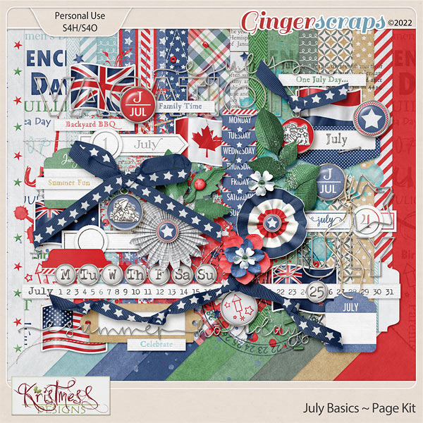 July Basics Page Kit