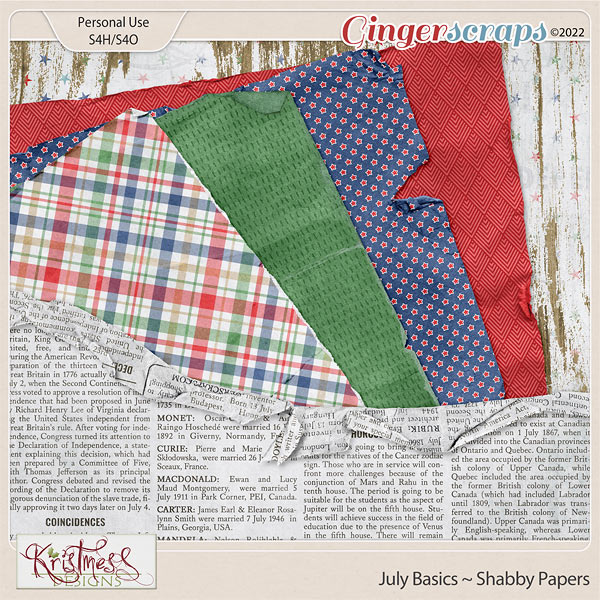 July Basics Shabby Papers