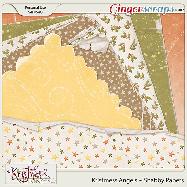 Kristmess Angels Shabby Papers