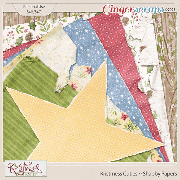 Kristmess Cuties Shabby Papers