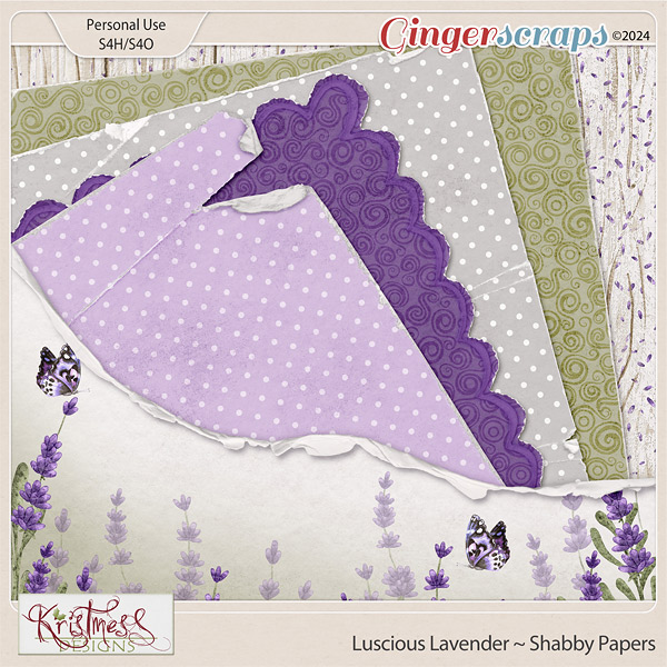 Luscious Lavender Shabby Papers