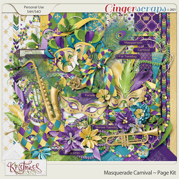 Masquerade Carnival Page Kit