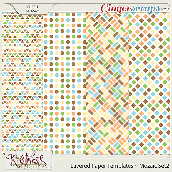 CU Layered Paper Templates ~ Mozaic Set2