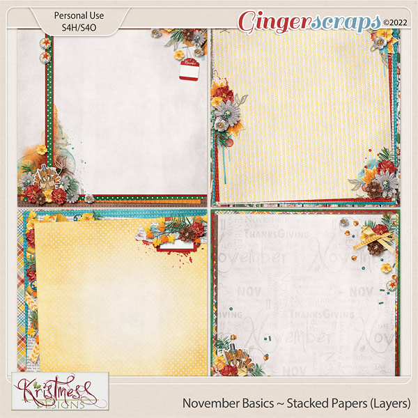 November Basics Stacked Papers (Layers)