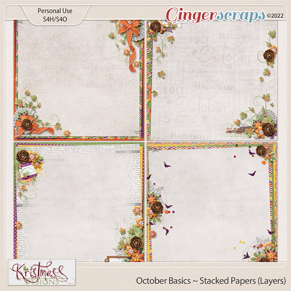 October Basics Stacked Papers (Layers)