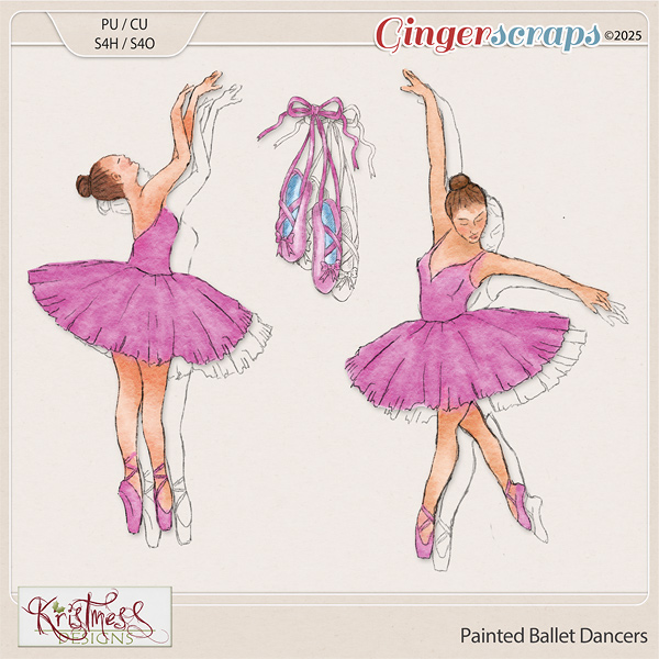 Hand Painted Ballet Dancers